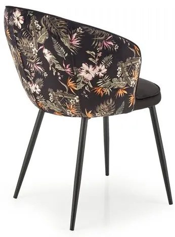 Scaun K506 negru/floral
