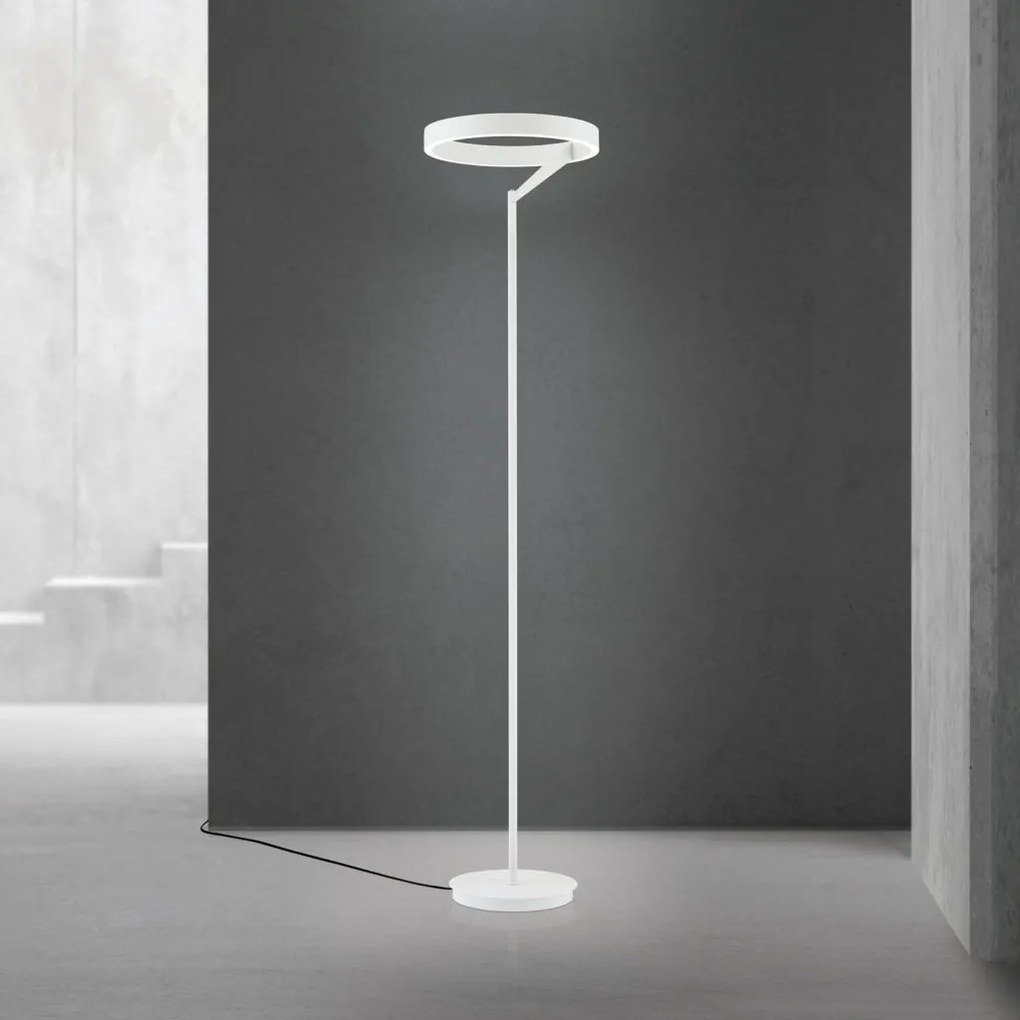 Lampadar LED circular iluminat sus si jos KOLK alb
