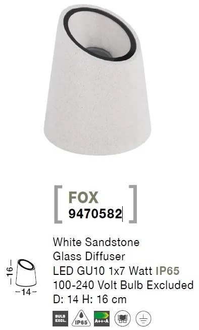 Mini stalp decorativ iluminat exterior IP65 FOX alb