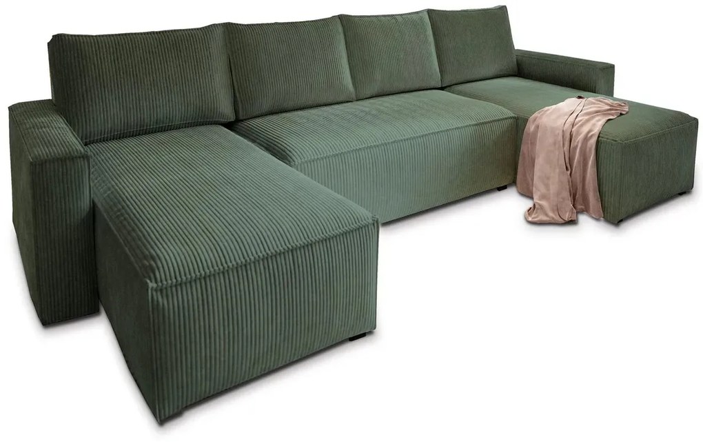 Coltar in forma de U SMART COSARO 295x140 cm, verde inchis