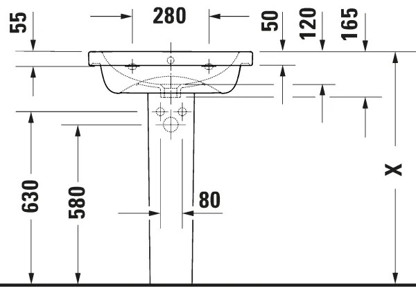 Duravit 23996000002 - Lavoar suspendat D-CODE 60x48 cm ceramică/alb lucios