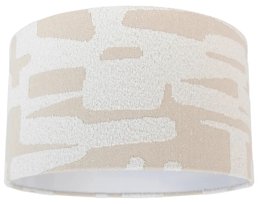 Abajur din material textil alb cu dungi bej 35/35/20