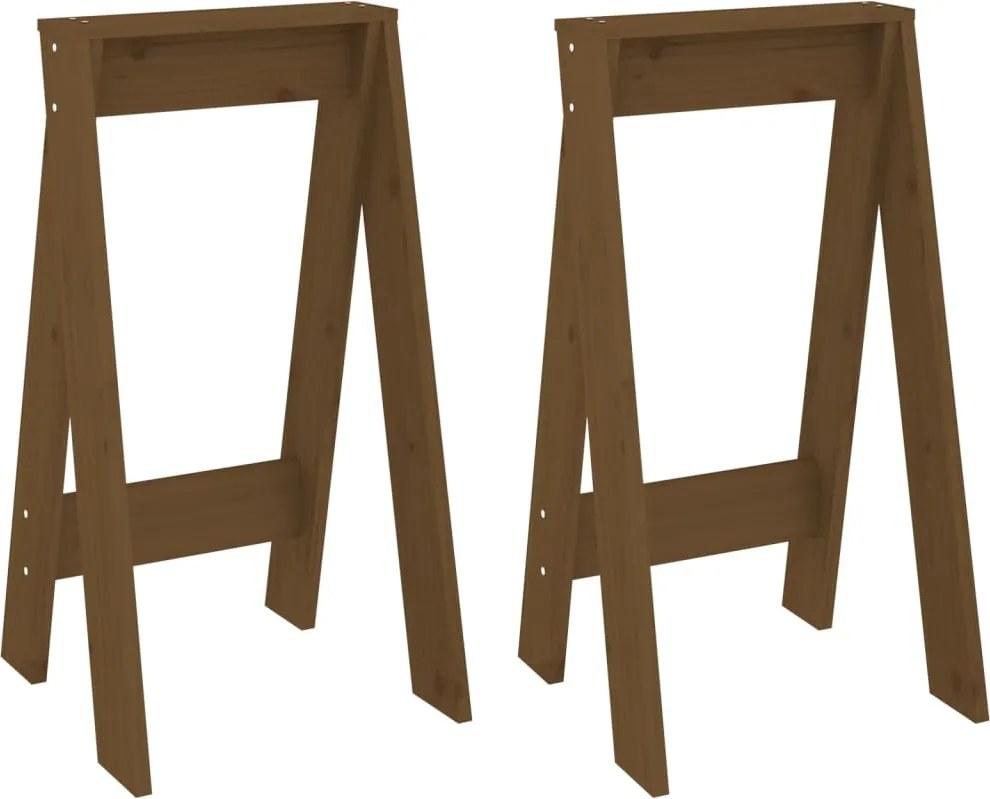 vidaXL Scaune, 2 buc., maro miere, 40x40x75 cm, lemn masiv de pin