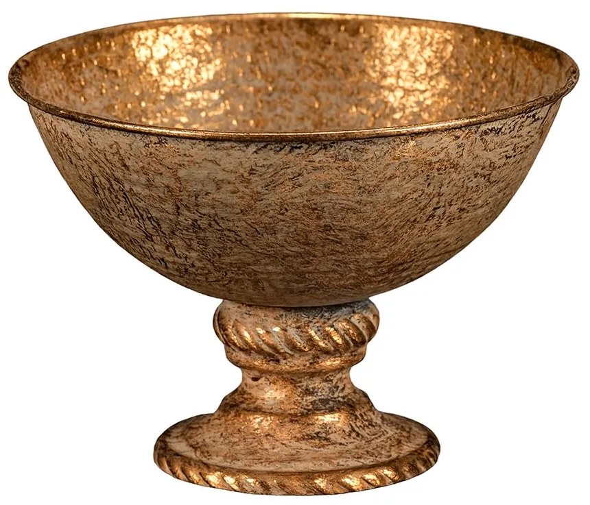 Calyx metalic lat, auriu, 18 x 18 x 13 cm