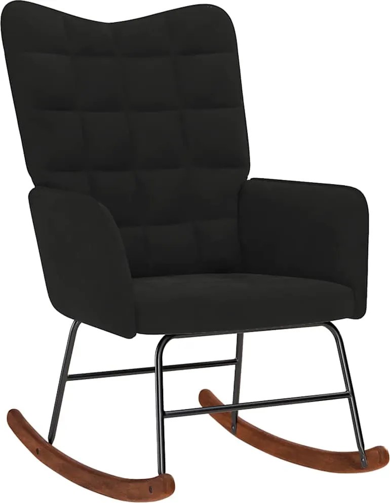 vidaXL Scaun balansoar, negru, catifea