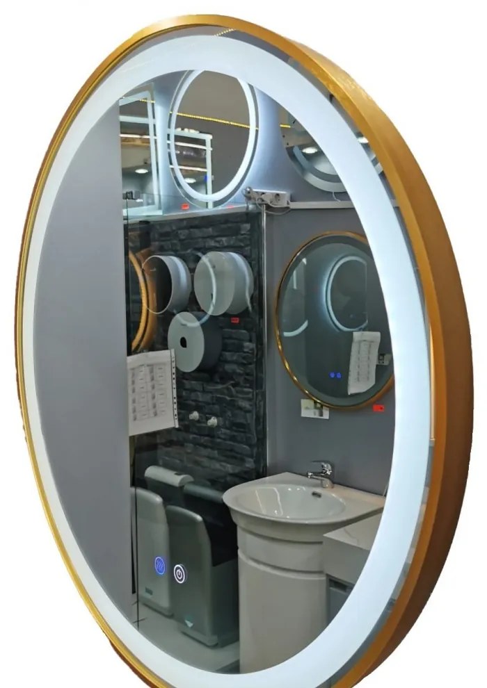 Oglinda led, Rotunda, 70cm, Rama Rose Gold, Esn06