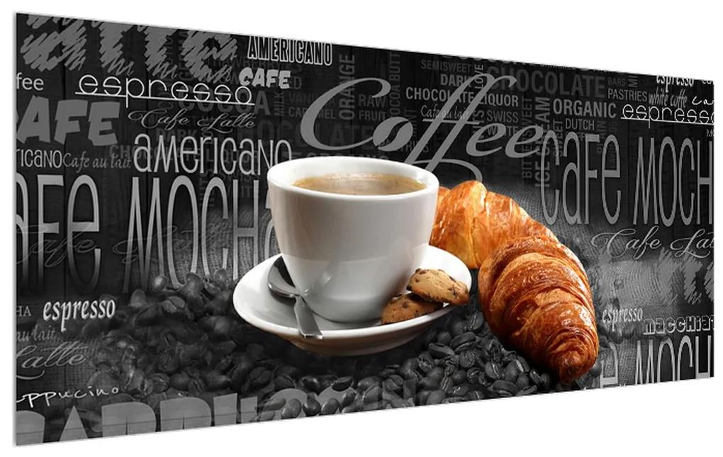 Tablou cu cafea și croissanți (120x50 cm), în 40 de alte dimensiuni noi