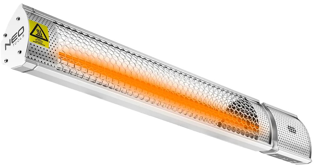 Încălzitor radiant 2000W, IP55, element de încălzire lampă cu halogen de aur, telecomandă, control al puterii 2 niveluri 90-030