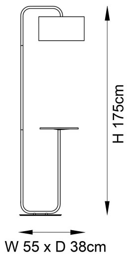Endon 92301 - Lampadar LANDIS 1xE27/10W/230V negru