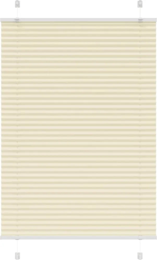 vidaXL Jaluzea plisată Crem 85x100cm Lățime țesătură 84,4 cm