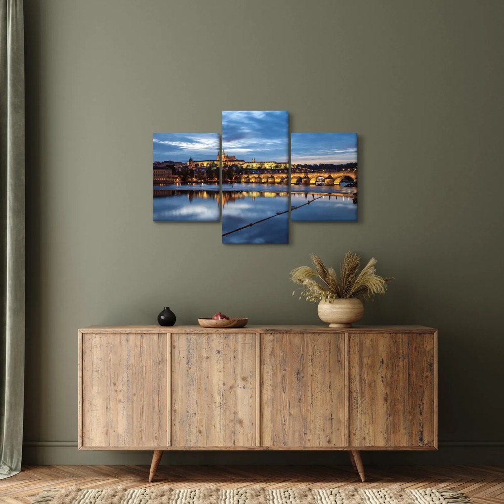 Tablou cu palatul din Praga și podul lui Carol (90x60 cm)