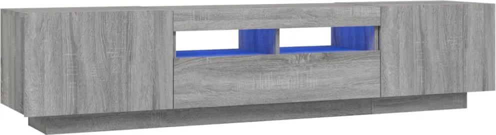 vidaXL Set dulapuri TV cu LED, 2 piese, gri sonoma, lemn prelucrat