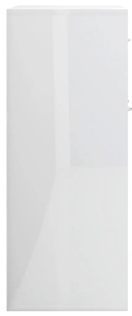 Servanta, alb lucios, 88 x 30 x 70 cm, PAL 1, Alb foarte lucios