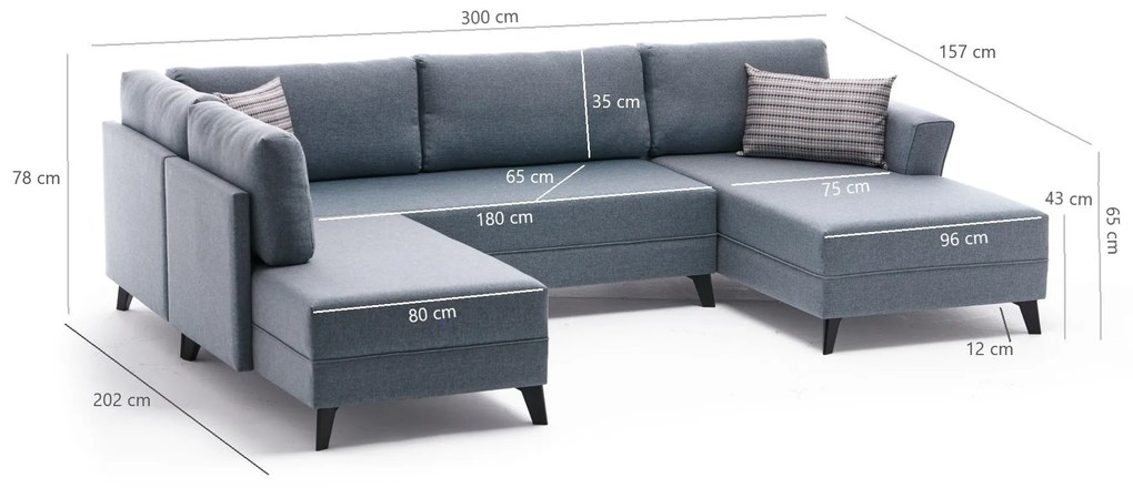 Canapea extensibilă de colț Efsun - Anthracite