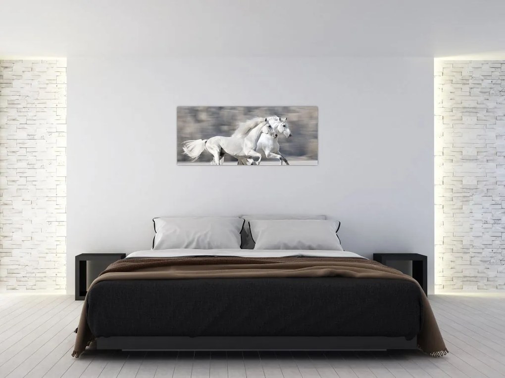 Tablou - Cai albi în timpul iernii (120x50 cm)