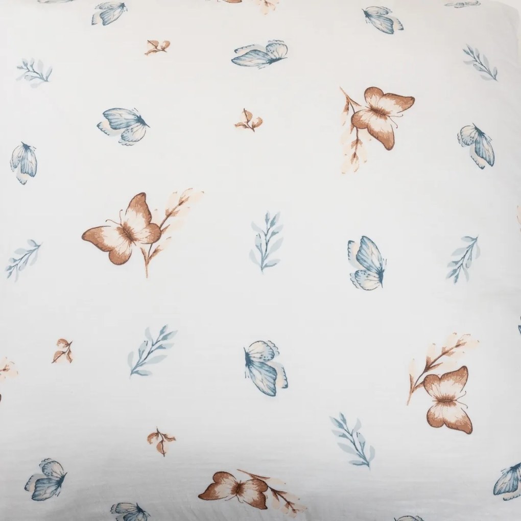 Lenjerie de pat din muselină Matex Fluturi, 140 x 200 cm, 70 x 90 cm