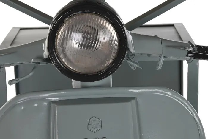Consolă motocicletă vintage din lemn de mango și metal, „Dusty Mint”