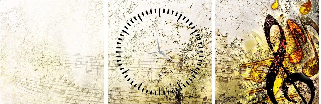 Tablou - Puterea muzicii (cu ceas) (90x30 cm)