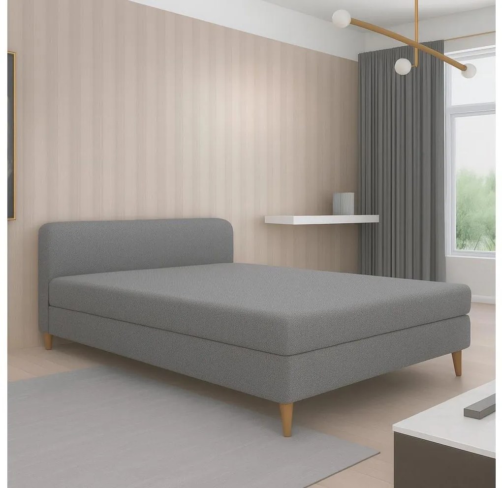 Pat tapițat BRISBANE 110x200 cm, gri