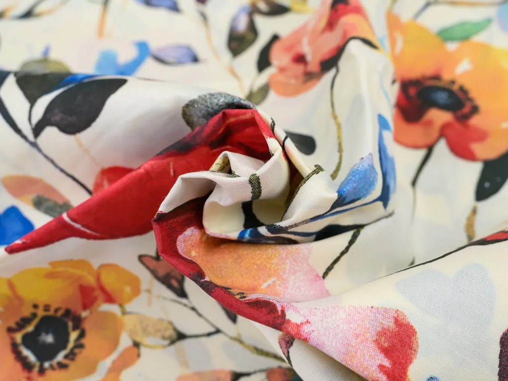Lenjerie de pat din bumbac FLOREEN crem Dimensiune lenjerie de pat: 70 x 90 cm | 140 x 220 cm