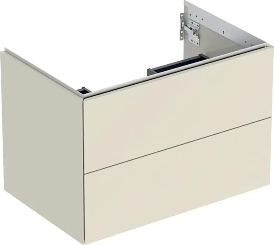 Dulap baza suspendat Geberit One gri nisip lucios 75 cm cu 2 sertare