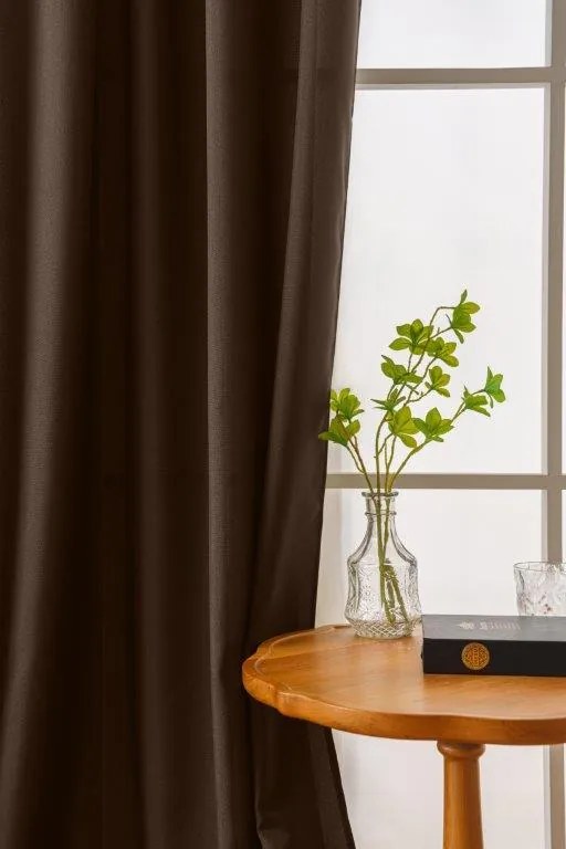 Draperie maro inchis cu rejansa OXFORD 140x250 cm