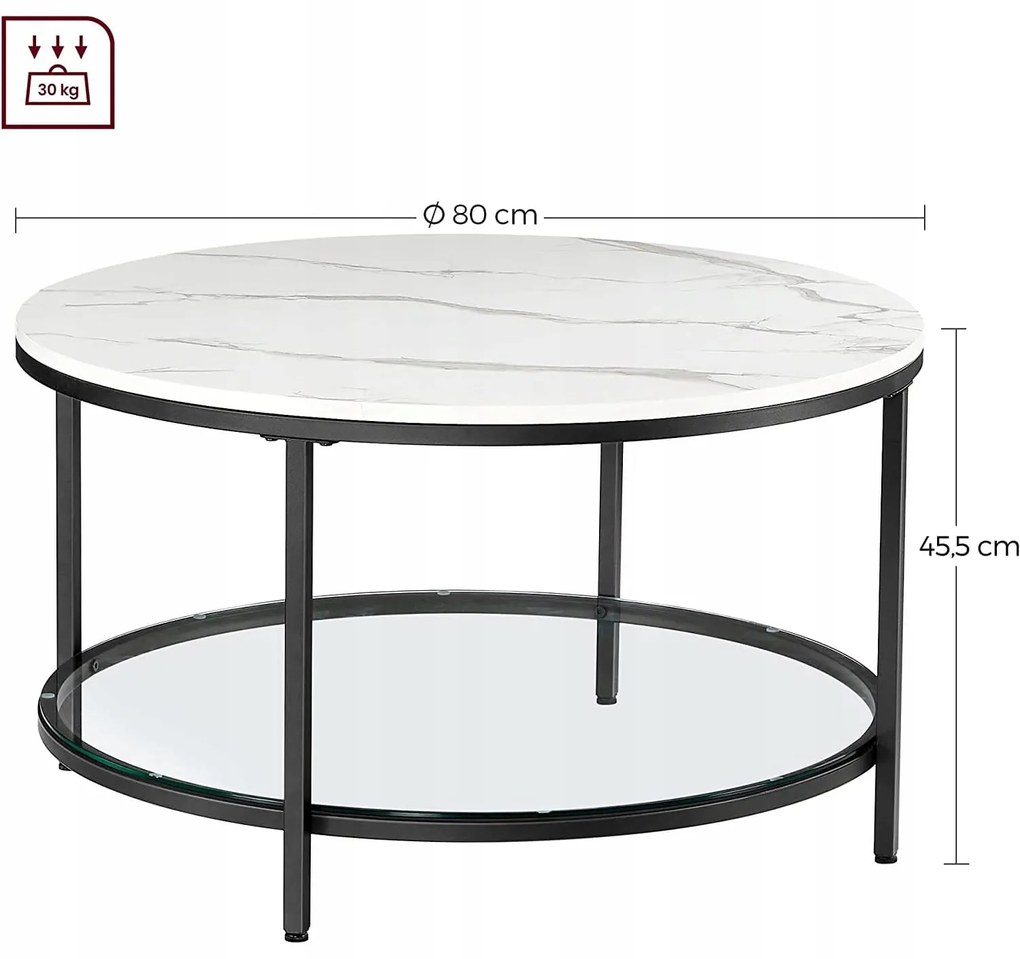 Masuta de cafea LATICIA cu blat in decor marmura