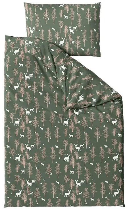 Lenjerie de pat din microfibra OAK DEER verde inchis Dimensiune lenjerie de pat: 70 x 90 cm | 140 x 200 cm