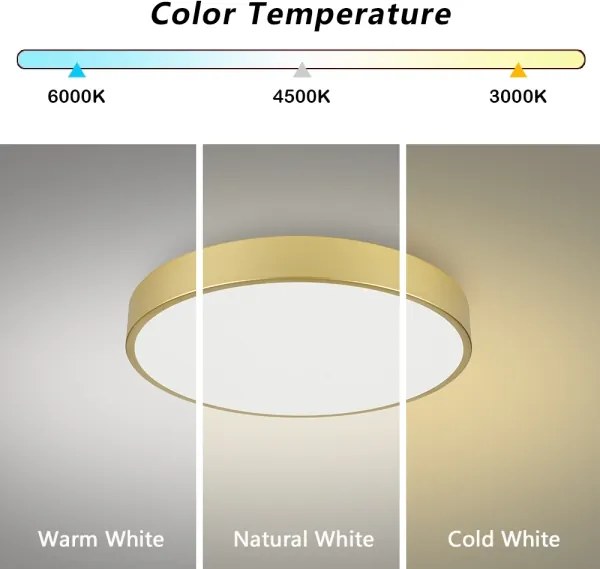 Brilagi - Plafonieră LED POOL, 60W/230V, 3000/4500/6000K, Ø 60 cm, auriu