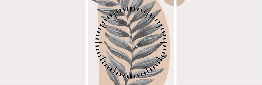 Tablou - Foaie ilustrată N⁰1 (cu ceas) (90x30 cm)