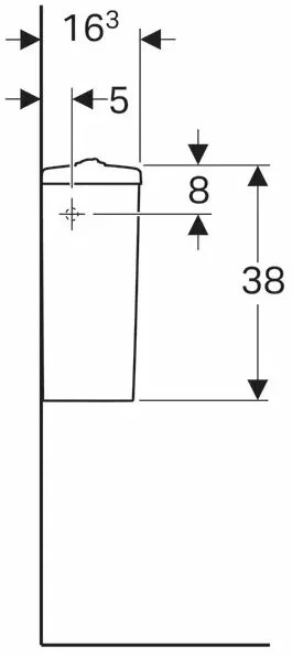 Rezervor pe vas wc Geberit Selnova ceramica cu alimentare laterala