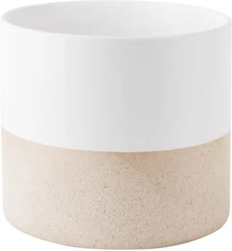 Ghiveci din ceramică PT LIVING, 15 x 18 cm, alb