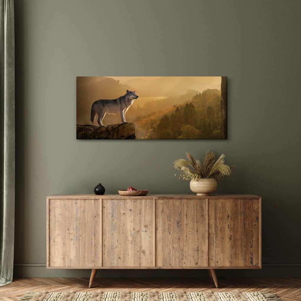 Tablou - Lup pe stăncă (120x50 cm)