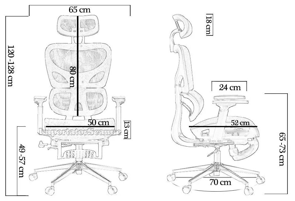 Scaun Ergonomic Multifunctional Cu Suport Lombar SYYT 9508 negru