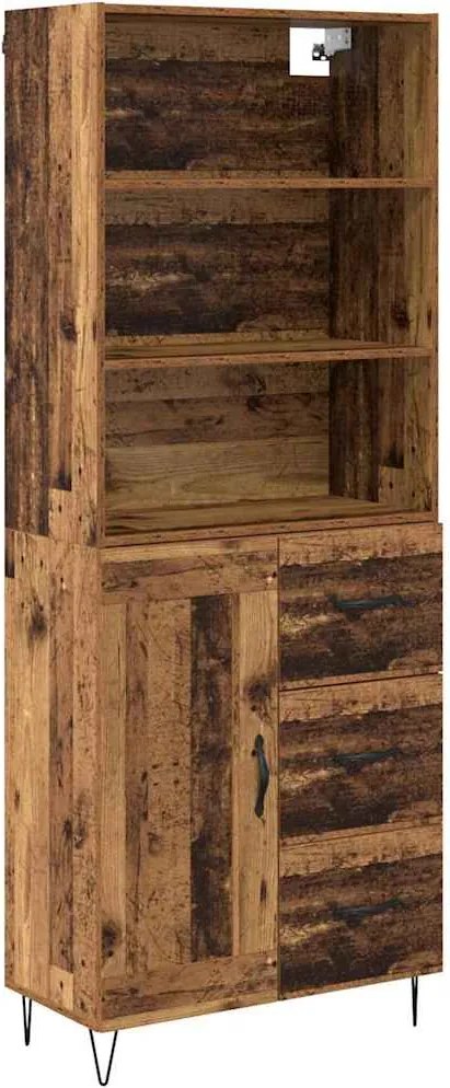 vidaXL Bufet cu sertar 2 pcs Lemn vechi Lemn compozit