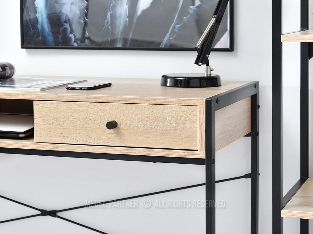 Masă PC Nills (stejar + negru). 1109797