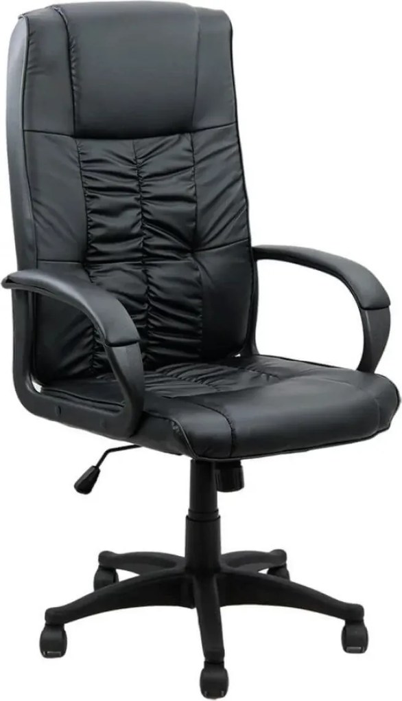 Scaun de birou URBAN, mecanism balans, piele ecologica, Negru