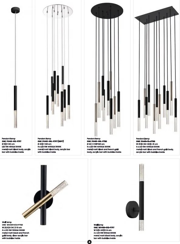 Pendul LED design minimalist One, negru mat