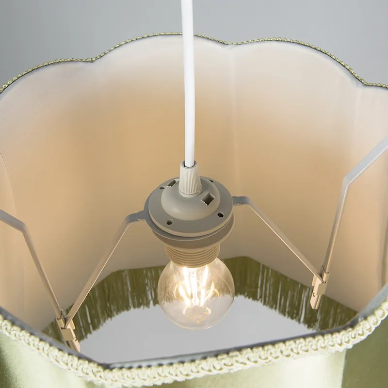 Set de 4 lămpi suspendate retro verzi 45 cm - Granny