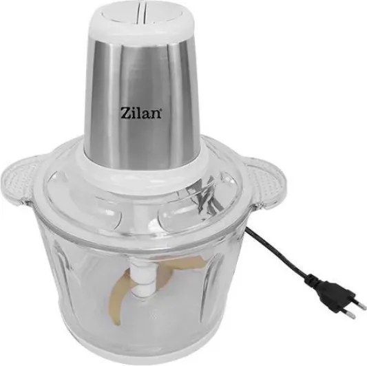 Tocator legume-fructe Zilan ZLN2733 din inox, Vas din sticla capacitate 3L, 2 trepte de viteza + pulse, Putere 500W