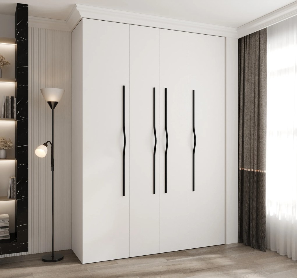 Dulap de haine 170 cm Carmela 50-2 (alb + Negru). 1126749