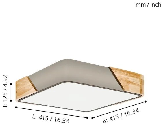 Eglo 99462 - Plafonieră GRIMALDINO 2xE27/28W/230V