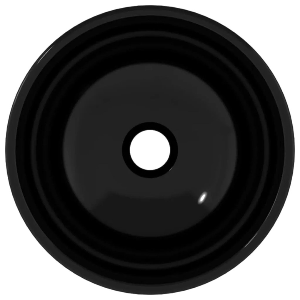 Lavoar din sticla securizata, negru, 30x12 cm