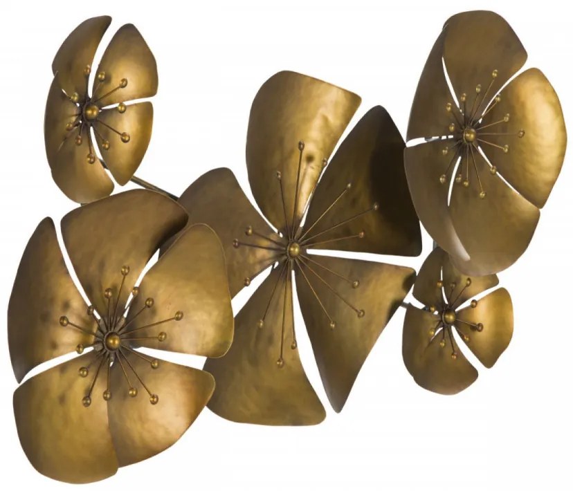 Decoratiune de perete aurie din metal, 94x6x50 cm, Goldy Mauro Ferretti