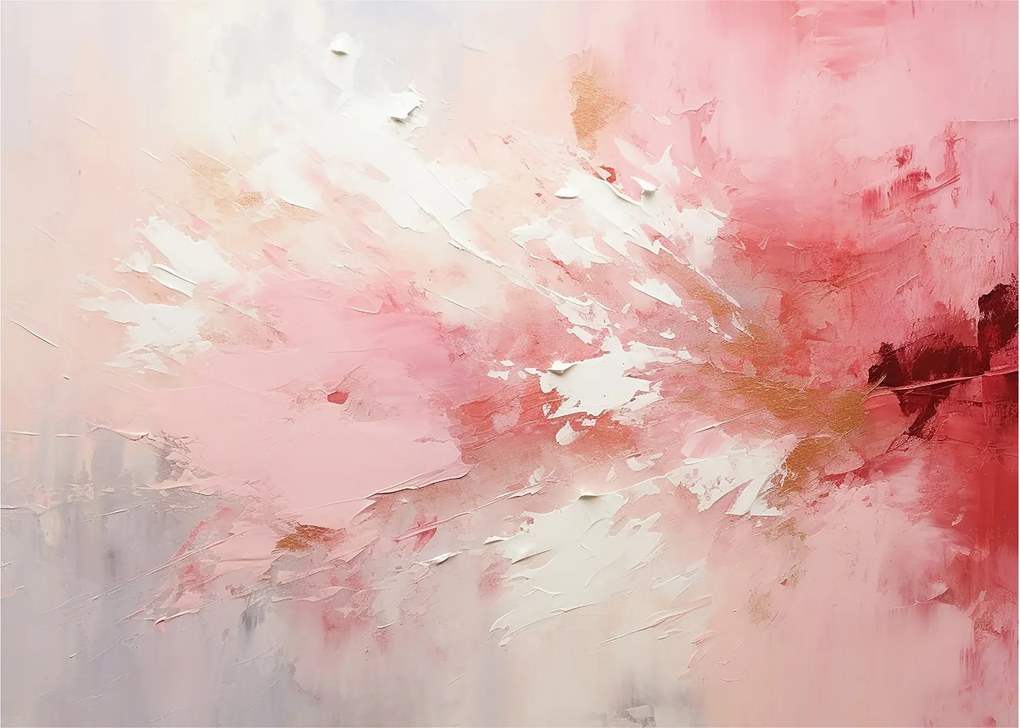 Tablou pe sticlă - Abstract roz (70x50 cm)