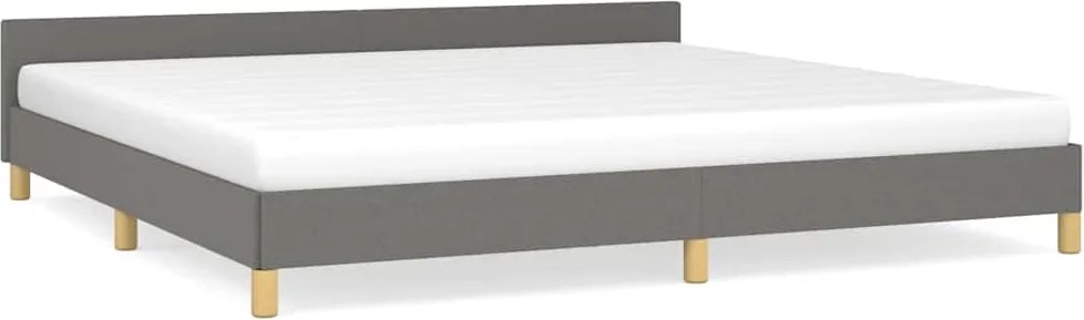 vidaXL Cadru de pat fără saltea, gri închis, 200x200 cm, textil