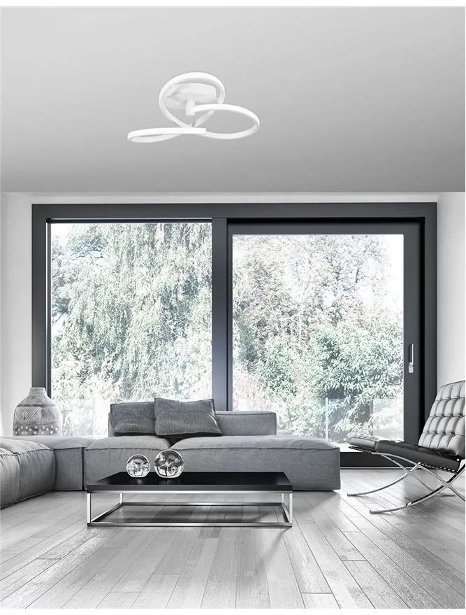 Lustra aplicata LED design modern Fusion, alb