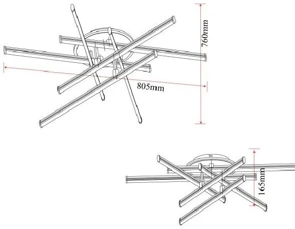 Lustră LED cu 7 surse de iluminare (6+1), 98W, cu telecomandă – Design elegant auriu