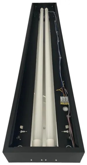 Corp de iluminat fluorescent 2xG13/18W/230V negru 120 cm