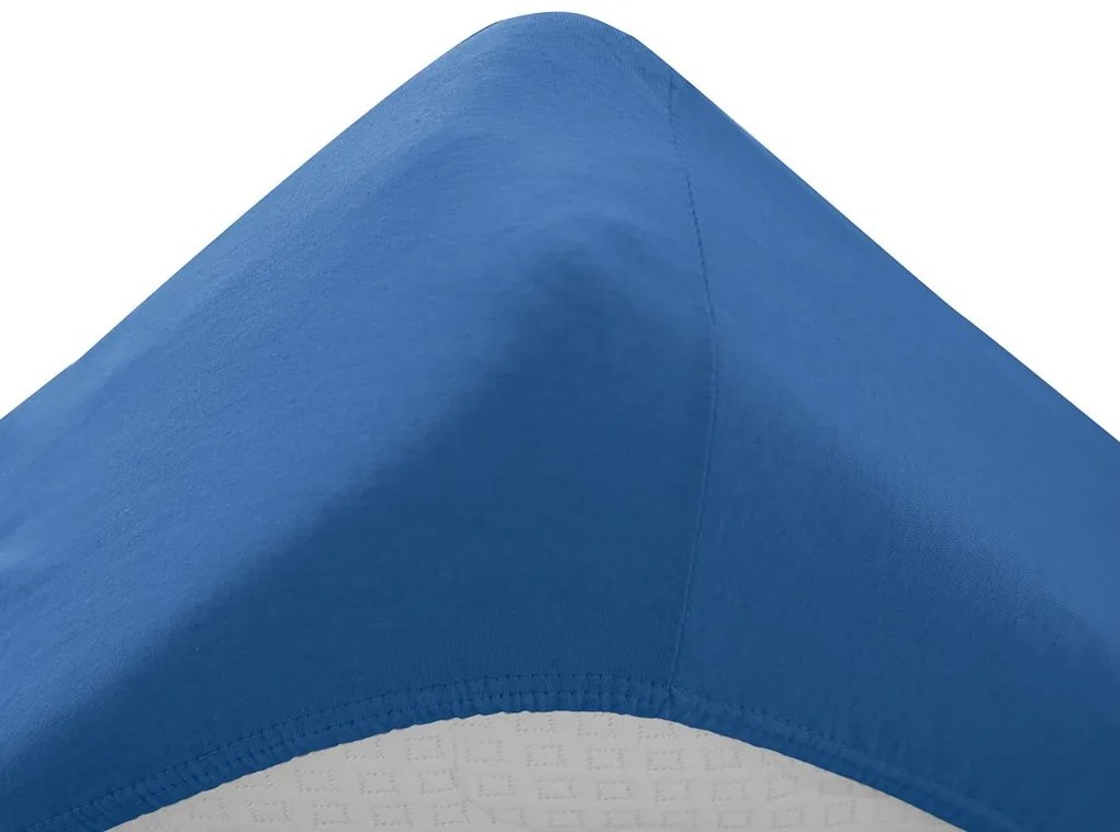 Cearsaf jersey pentru patut de copii EXCLUSIVE albastru inchis 60 x 120 cm